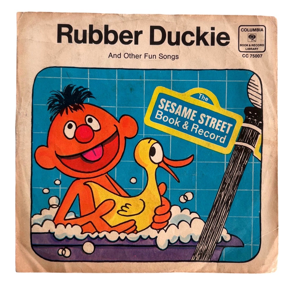 Vintage 1970 Sesame Street Rubber Duckie 45 RPM Vinyl Record Columbia CC 75007